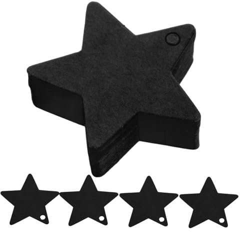 DIYEAH 100 Stück Stern Geschenkanhänger Kraftpapier 6x6cm Leere Handgefertigte Papierne Etiketten Mit Loch Multifunktionale Dekoration Für Hochzeit Babyparty Geburtstagsfeier Weihnachtsgeschenk
