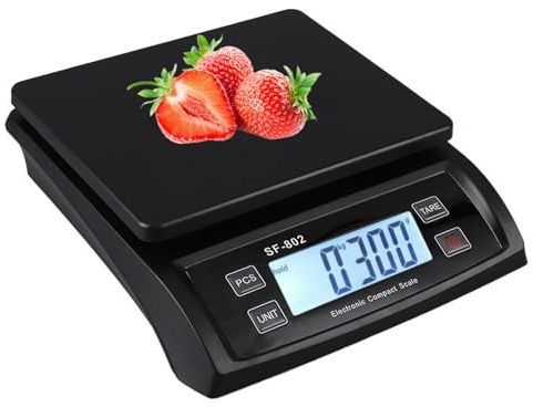 Digital Kitchen Scales 30kg with LCD Display Electronic Price Commercial Scale Food Scales for Meal Prep Baking Cooking Meat Bread Scale Rechargeable Kitchen Scales Food Weighing Scale(Black)