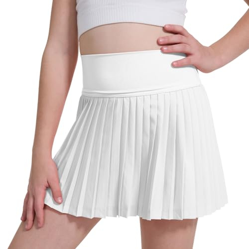 zffriction Röcke Mädchen Tennisrock Faltenrock mit Taschen Innenhose, Kinder Golf Skorts Plissierte Skater Sportrock Sommer Minirock
