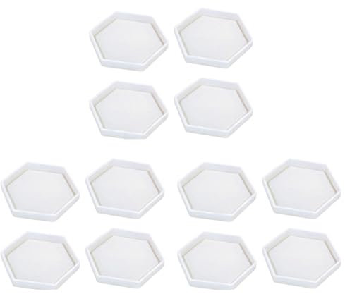 Ohewiiuk 12x Hexágono Moldes de Silicona para Posavasos Molde de Resina de Silicona, Moldes Epóxicos Transparentes para Fundición con Resina, Concreto, Cemento y Arcilla Polimérica