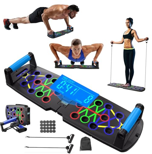 ALEENFOON Liegestützbrett mit Automatischer Zählung, Multifunktionales 30-in-1 Push Up Board, Faltbares Fitnessgeräte für Zuhause für Schultern, Brust, Rücken und Trizeps für Männer und Frauen
