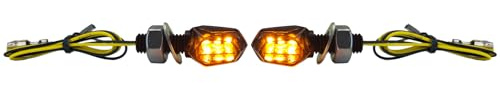 Tenzo-R Motorrad LED Mini Blinker Tiny Schwarz Miniblinker Universal mit E-Prüfzeichen