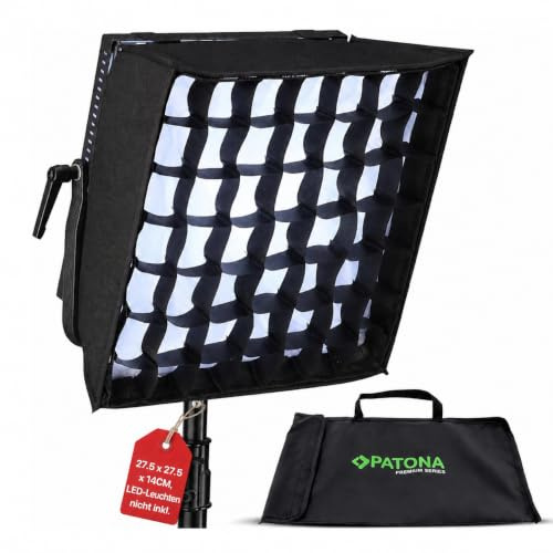 PATONA Premium 27,5 cm Softbox mit Wabengitter | Softboxen für Studiolicht | Für PATONA LED 60W RGB Video- und Fotoleuchte, Softbox für Foto- und Videografie, Inklusive Tragetasche