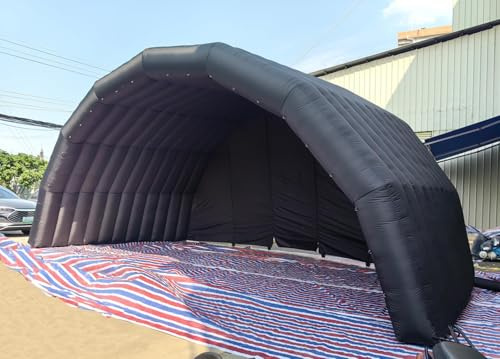 Tente de scène gonflable d'extérieur portable - Couverture de scène, chapiteau de concert - Noir - 8 x 4 x 4 m (L x l x H)