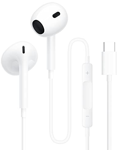 Auriculares USB C, Cascos intrauditivos Tipo C con micrófono,Control de Volumen y Sonido Puro,Compatible con Phone 17 16 15,Galaxy S23/S22/S21/S20/Ultra Note 10/20,Pad Pro,Pixel 7/6/5