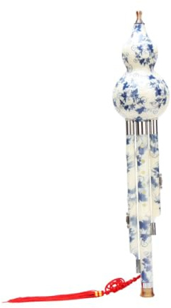 WHAMVOX Chinesisches Ethno-musikinstrument Hulusi Cucurbit-flöte aus Synthetischem Porzellan mit Blau-weißem Muster und Verpackung B-dur Geeignet für Anfänger und Musikliebhaber