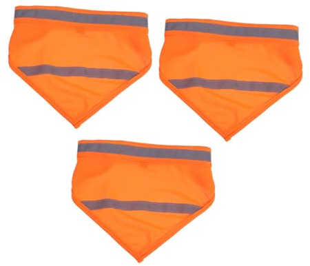 GANAZONO 3 Stück Reflektierendes Hunde-Halstuch Orange Leichtes Nylon-dreieckstuch mit Sicherem Nachtleuchtend für Kleine Hunde Sichtbarer Schutz bei Spaziergängen und Jagd