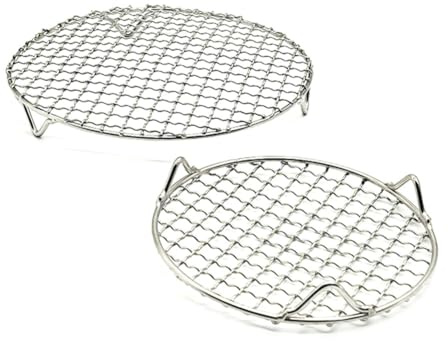 FACAIIO Rejilla de refrigeración redonda para bandeja de horno, estante de acero inoxidable para una circulación uniforme del aire, apto para lavavajillas, paquete de 2