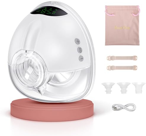 Lulia Wearable Breast Pump Electrical, 4 Modes & 9 Levels, Hands Free Breast Pump, BPA Free, Large Capacity, Portable, 17/19/21MM Flanges Included (1 Pack)