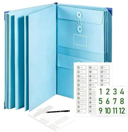 Falls Ich Sterbe Ordner | Wenn Ich Sterbe Ordner | Akkordeons Wichtige Life Family Dokumentenmappe mit Taschen | Multifunktionale Ordnertaschen Aufbewahrung Notfallakten für Zuhause & Büro