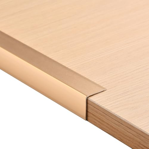 4pcs 5cm Aluminum Corner Guards Self-Adhesive,Metal Corner Protector for Wall Tile Edge Door Frame Cabinet Baseboard Protection and Decoration,Edging Molding Trim for Kitchen Islands(0.9m,Gold)