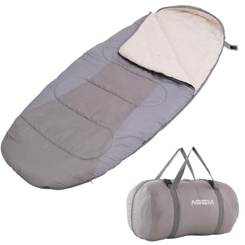 AGEM XXL Winter Schlafsack Camping 0-12 Grad 3-4 Jahreszeiten Sommer Mumienschlafsack Erwachsene 220x95cm
