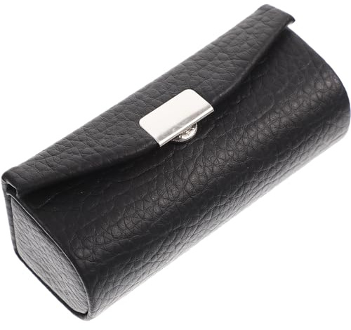 Generico Custodia per Rossetto da Viaggio in Nera Texture, Portarossetto Compatto Specchio Integrato, Organizer Elegante per Cosmetici da Donna, Scatola Porta Rossetto Resistente