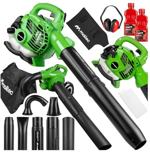 MalTec MasterBlow7500W Aspirateur à feuilles à essence avec broyeur Moteur 2 temps 26 cc