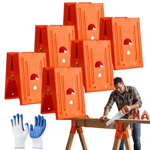Heavy-Duty Sawhorse Bracket with Down Clamp, Sturdy Saw Horse Brackets 2x4 with Anti-Slip Gripping Teeth, Saw Steel Support Bracke for Use with 1.5“（37CM x3.7(90CM) Lumber