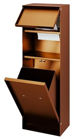 Infällt badrum med integrerad toalettpappershållare och borstskåp perfekt för offentliga toaletter platsbesparande design &