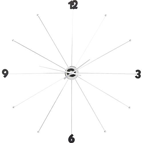 Kare Design Wanduhr Like Umbrella Balls, Chrom, 100cm Durchmesser, Uhr, Sthalgestell, Quarzuhrwerk, Batterie nicht inklusive, Schwarz
