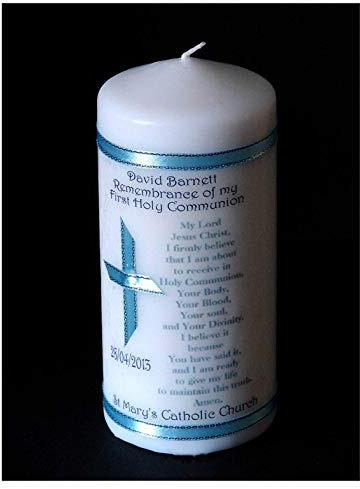 PGW Candle First Holy Communion personalised gift for Boy