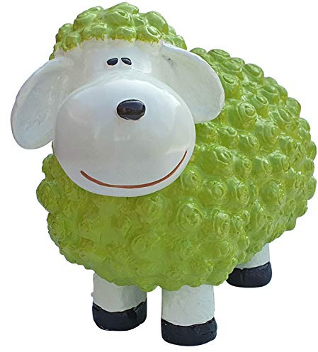Fachhandel Plus Lustige Tierdeko Schaf bunt versch. Farben auswählbar Garten Deko Tierfigur (Grün)