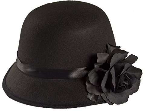 I LOVE FANCY DRESS Chapeau Cloche Noir pour Femme Ambiance années folles Style Charleston. Ideal pour se distinguer avec élégance.