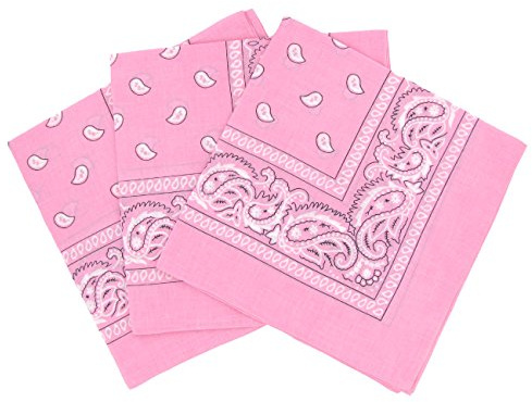 Set 3 bandanas paisley damen und herren rosa