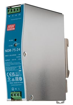 MEAN WELL NDR-75-24 power supply unit 76.8 W Blue, Metallic