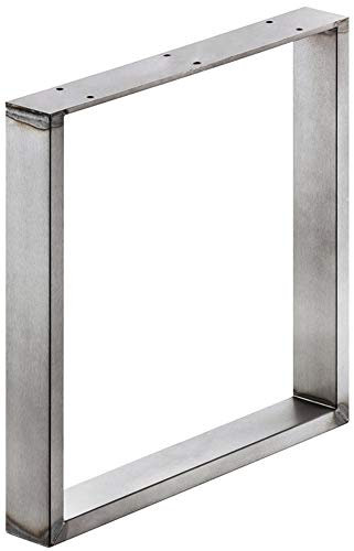 GedoTec Stahl-Bankkufe Sitzbank Tischfuss zum Anschrauben | Tragkraft 200 kg | Metall Rohstahl lackiert | Tischbein höhen-verstellbar +10 mm | 1 Stück - Tischfüße Vintage für schwere Tischplatten
