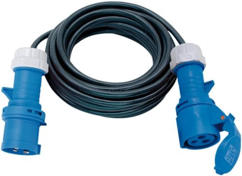 Brennenstuhl Cable alargador de 10 m de Enchufe y Toma de Corriente CEE 230V/16A (Conector y Clavija CEE, para Uso en Exteriores, Obra, Industria, Camping, Fabricado en Alemania) Negro