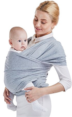 SONARIN Premium Babytragetuch Baby Sling Wrap Babytrage,Babytragetücher,Geeignet für Neugeborene,Säuglinge & Kleinkinder, Einheitsgröße(Hellgrau)