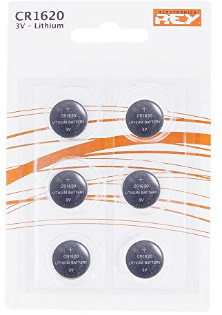 Lot de 6 Piles CR1620 3V, Pile Bouton au Lithium Alcaline