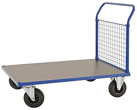Plattformwagen - Transportwagen - Lagerwagen - Rollwagen - Gitterstirnseite - 2 Bock- und 2 Lenkrollen - Belastung: 500 kg Industriequalität (128,3 x 80 x 102 cm)