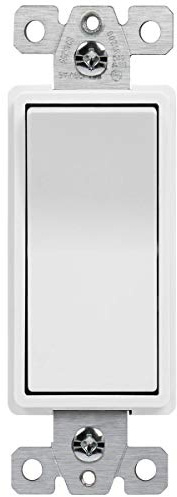 ENERLITES Single Pole Decorator Paddle Light Switch, Commercial Grade, 20A 120V-277V, Grounding Screw, Back Insert and Side Terminals, 91200-W, White
