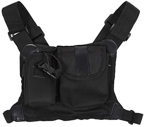 Lazmin Radio Brusttasche, Universal Hands Radio Brustgurt Tasche Funkgerät