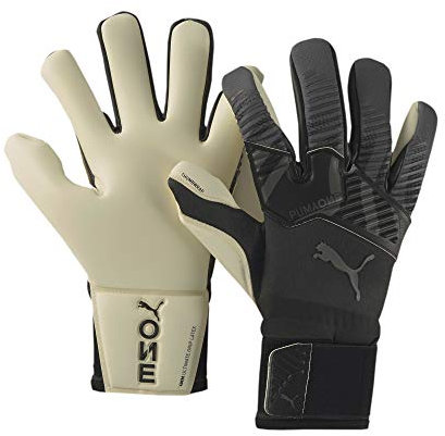 PUMA Unisex – Erwachsene One Grip 1 Hybrid Pro Torwarthandschuhe, Black-Asphalt White, 10