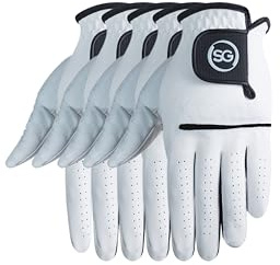 H-Cube Guantes de Golf de Microfibra para Todo Tipo de Clima para Hombre, diestros, tamaño Mediano, Paquete de 5