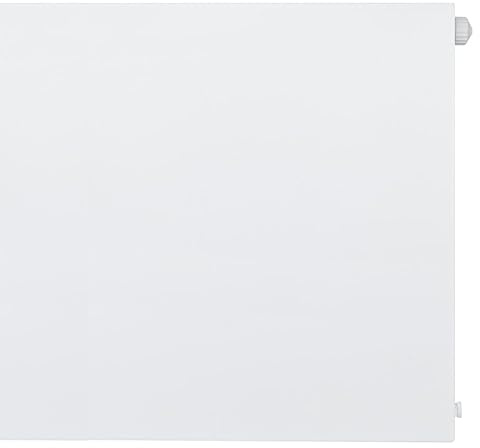 Belrad® Planheizkörper Typ 22, 500x800 mm, RAL 9016 reinweiß | glatt & plan, Universalheizkörper für Wandmontage, Mittelanschluss, inkl. Halter & Ventil, 8 Anschlüsse