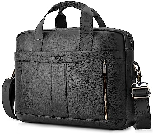 SPAHER Borsa Porta PC 15.6 Pollici Ventiquattrore Vera Pelle Valigetta 24 Ore Borse a Tracolla per PC Portatile Notebook Borsa Lavoro Uomo Insegnanti Messenger Computer Portadocumenti