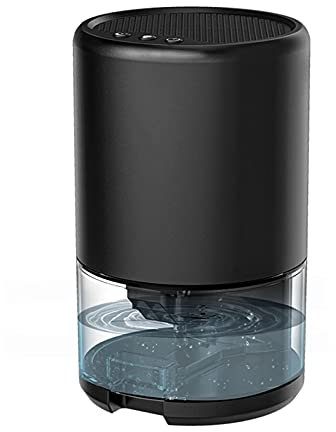 Deumidificatore, 1000ml Portatile A Casa con Mini Ultra Silenzioso Purificatore Aria Combatte Formazione Condensa, umidità Muffa, per La Cucina, Camera Letto, Ufficio, Garage, Bagno (Black)