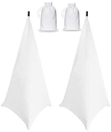 COOSOO 2PCS Lautsprecherständerabdeckung Universal Beleuchtung Stativ Ständer Abdeckung DJ Lautsprecher Licht Ständer Rock Abdeckung Dehnbares Lycra Spandex für Hochzeiten, Bankette,Veranstaltungen
