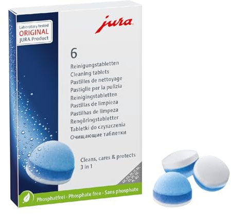 JURA original - 3-Phasen-Reinigungstabletten für 6 Reinigungen - TÜV-zertifizierte Hygiene - 6 Stück - 24225