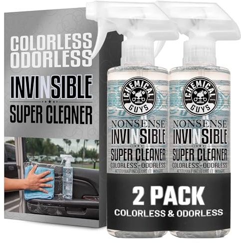 Chemical Guys Nonsense Colorless & Odorless All Surface Cleaner - Interior Cleaner, Safe for Vinyl, Rubber, Plastic, Carpet, and Upholstery, pH Balanced, Residue-Free, Unscented, 16 Fl Oz, Pack of 2