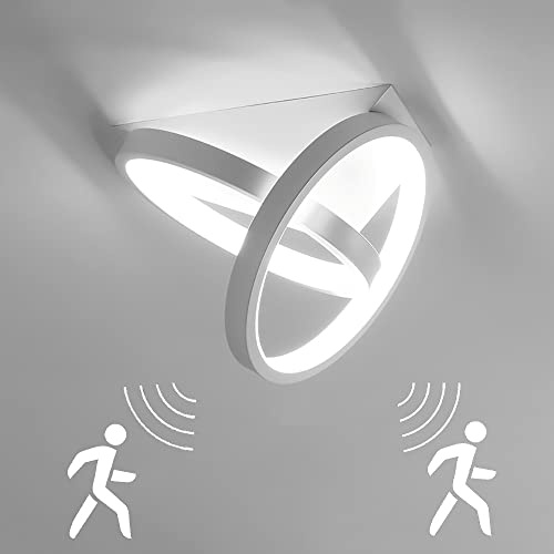 TRUYOK Modern LED Deckenlampe mit Bewegungsmelder Innen Sensorlampe Deckenleuchte mit Tageslichtsensor 26W Deckenbeleuchtung mit Sensor für Treppe Wohnzimmer Balkon Küche Garage Veranda BüRo