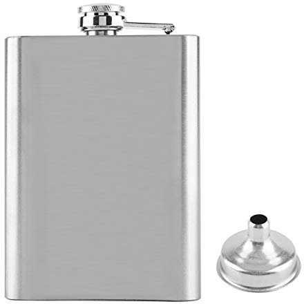 Bottiglia tascabile per alcol, bottiglia tascabile per fiaschetta in acciaio inossidabile per whisky liquore vino alcol(8 oz)