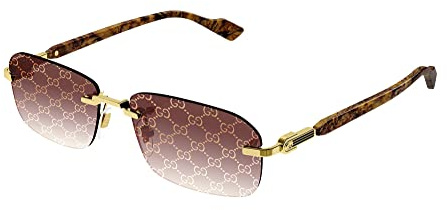 GUCCI Mens GG1221S Sunglasses, Gold-Yellow-RED, 56