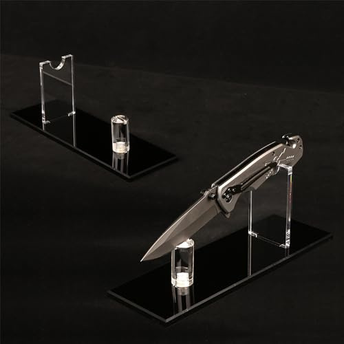 WANLIAN Support à couteaux, support de couteau unique, présentoir à couteaux en acrylique, présentoir à couteaux de collection, présentoir de collection de couteaux, pour décoration de la maison (noir
