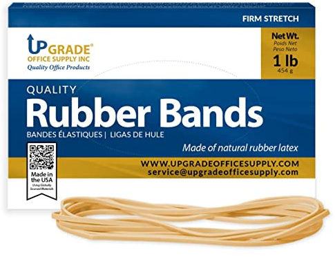 Upgrade Office Supply UPG225117B Rubber Bands, Size 117B (7 x 1/8), 200 Bands, 1 lb Box, USA