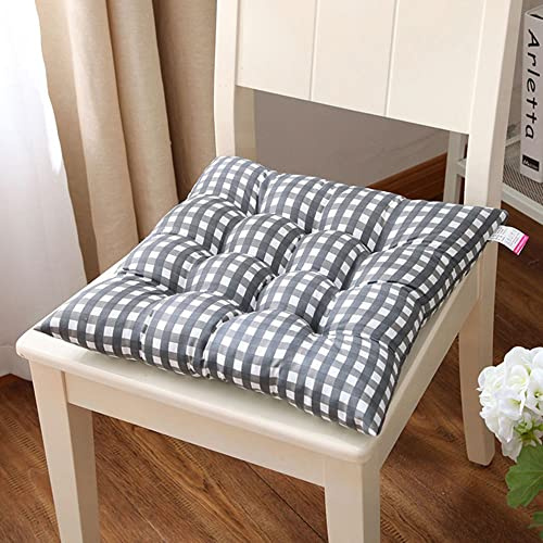 Sitzkissen mit Bändern 2Pcs Stuhlauflage Rot und Weiß Kariertes Stuhlkissen Gefüllte Sitzpolster Set Sitzkissen für Esszimmer Küchenstühle Sitzkissen für Außenterrasse Sitzkissen