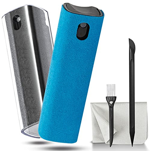 nettoyeurs de brume 2 pcs pour écran tactile de voiture, ordinateur portable et téléphone, kit de nettoyage d'écran pour iPad, iPhone, Mac avec stylo de nettoyage Aipods, brosse et chiffon à lunettes