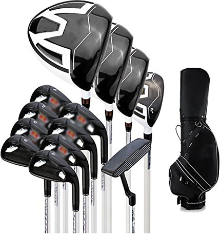 Komplettes Anfänger-Golfschläger-Set, Herren-Golf-Komplettset, Golf-Standard-Balltasche, Golf-Herren-Rechtshänder, Carbon-Schaft, 12er-Pack mit Cart-Tasche