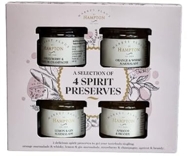 Exquisite Hampton Food Collection - Assortment of Novelty Chutneys ,Preserves ,Crackers - Ideal for Foodie Parties (4 Spirit Preserve)